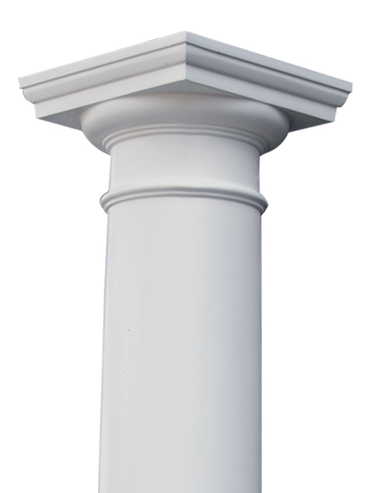 Column with smooth, plain finish for doorways and porches