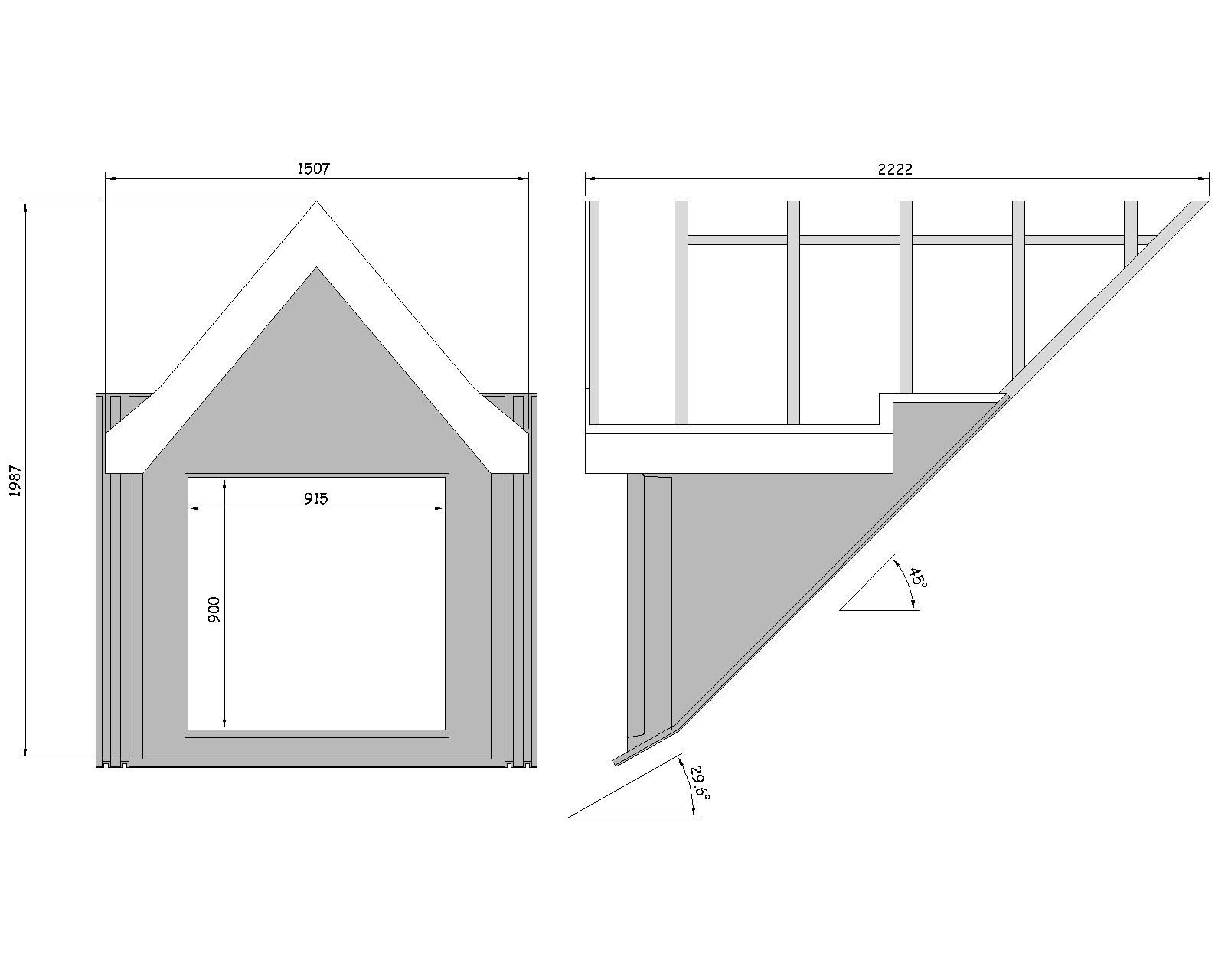 45° Apex Roof Dormer WBP:10362-03