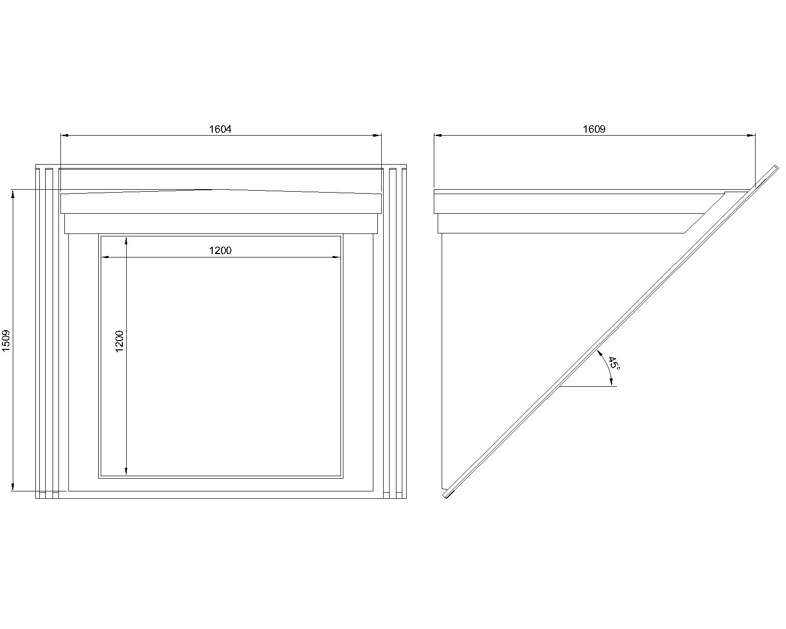 45° Flat Roof Dormer WBP: 6333-03