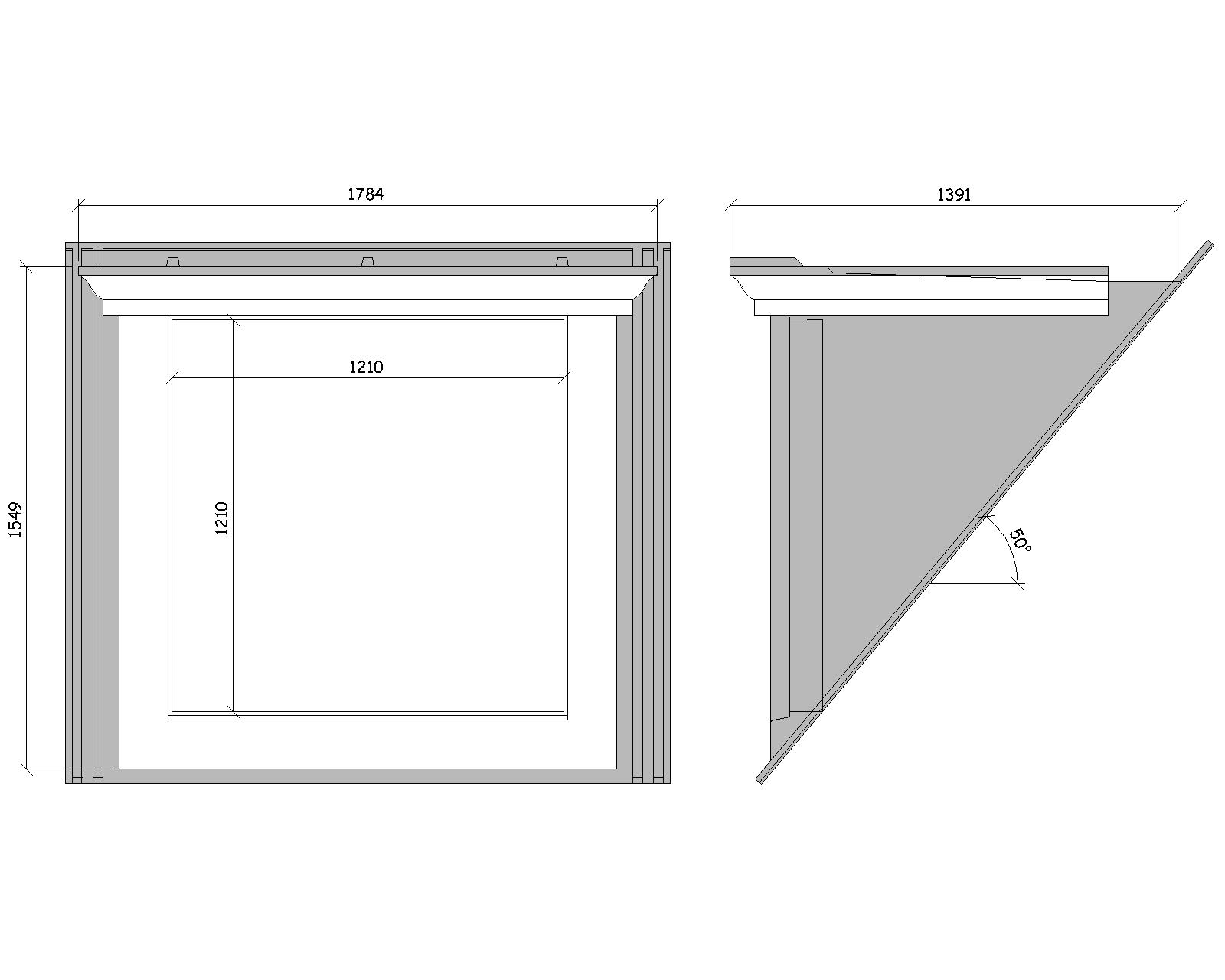 50° Flat Roof Dormer 