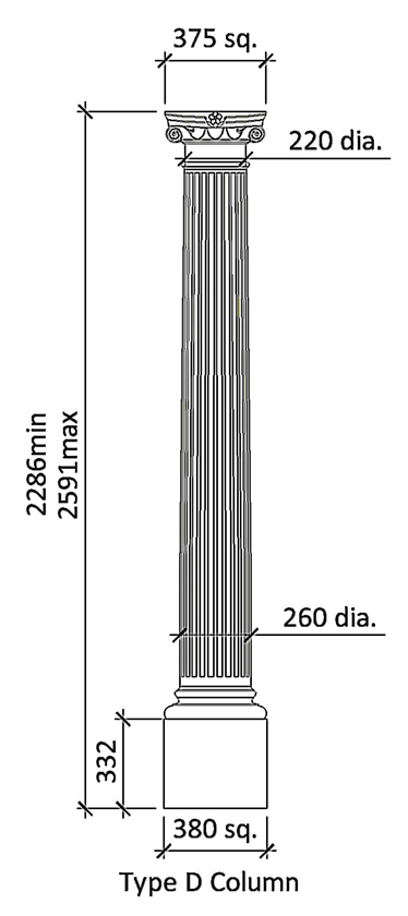 Fluted Ionic Column Type D