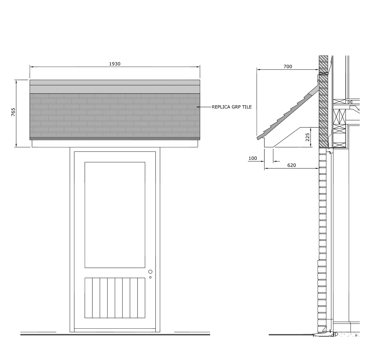 Downton  Replica Tile Roof  700 x 1930