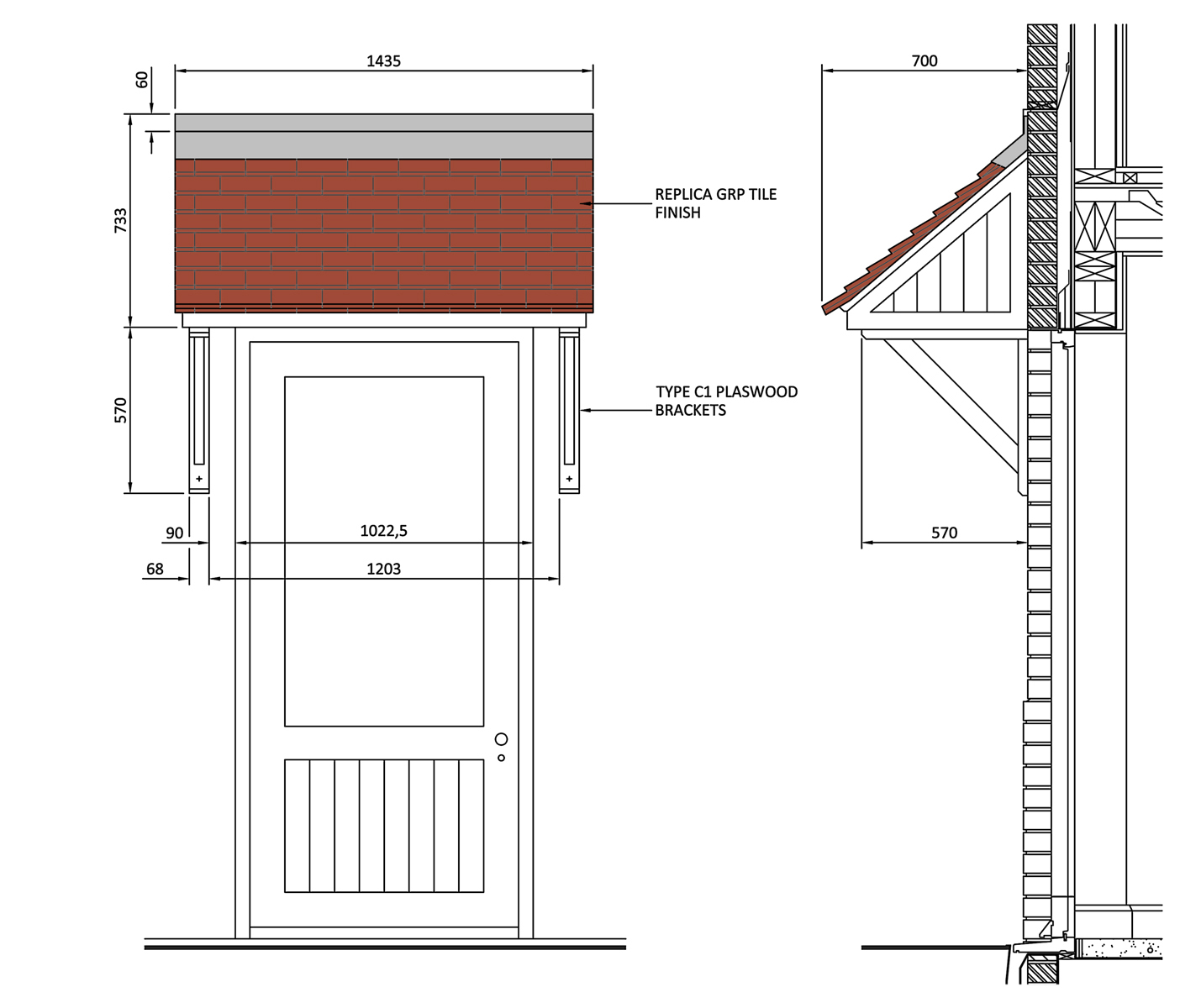 Woodford Replica Tile Roof 700 x 1435